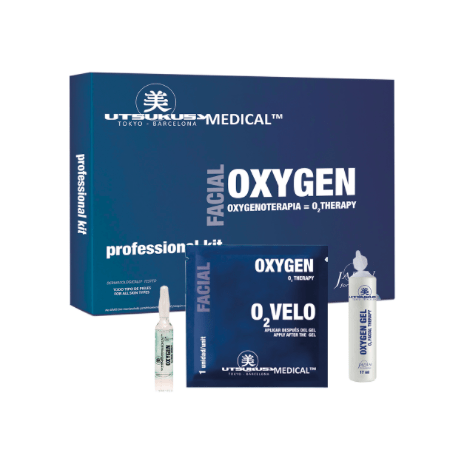 Sauerstoff Therapie mit Gesichtsmaske, Serum und Gel
